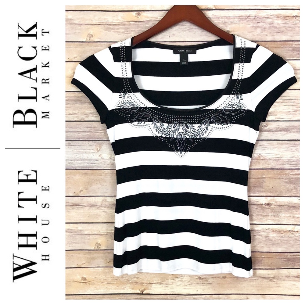 Beautifully Embellished Beaded Soft Striped Shirt